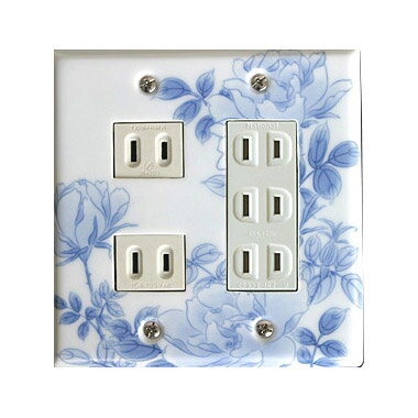 スイッチプレート 薔薇 スイッチカバー コンセントプレート コンセントカバー おしゃれ 有田 和風 日本風 北欧 (磁器 有田焼 伊万里焼)(2連5口) (フル...