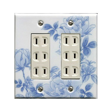 スイッチプレート 薔薇 スイッチカバー コンセントプレート コンセントカバー おしゃれ 有田 和風 日本風 北欧 (磁器 有田焼 伊万里焼)(2連6口) (フル...