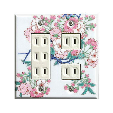 スイッチプレート 桜 スイッチカバー コンセントプレート コンセントカバー おしゃれ 有田 和風 日本風..