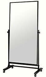 鏡 ミラー 業務用 (プロ仕様) キャスター付き 大型 姿見 姿見鏡:サテン ジャンボ 1340mm×2055mm(スタンドミラー スタンド キャスター 移動 全身 全身鏡 スポーツミラー ダンスミラースタジオ ジム トレーニング ダンス フィットネス 体育館)