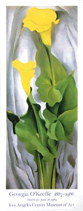 硼 աGeorgia O'keeffe ݥ  ݥ Yellow Calla,Green Leaves ...