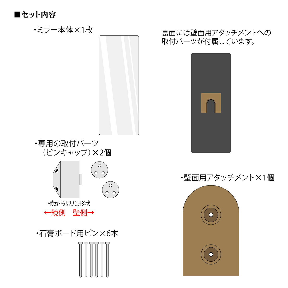 日本製 壁掛け鏡 長方形 レクタングル 多角形 DIY シンプル トイレ 賃貸 薄型 20×50cm 5mm厚 防湿 コーディネート おしゃれ 簡単取付 玄関 クローゼット リビング 鏡 壁面鏡 ウォールミラー 新築 リフォーム フレームレス ドレッサー [3]