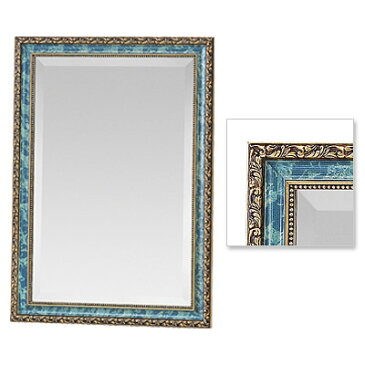 吊り鏡、　姿見鏡、　壁掛け鏡、ウオールミラー　在庫処分価格　ナポリB/ブルー　木製