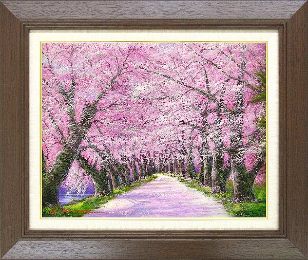 絵画、油絵、桜、桜の絵、北上　木村　由紀夫　F10　455x530mm