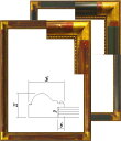 7510アンティーク額・デッサン額（木製） デッサン額縁　水彩額三々　455x606mm