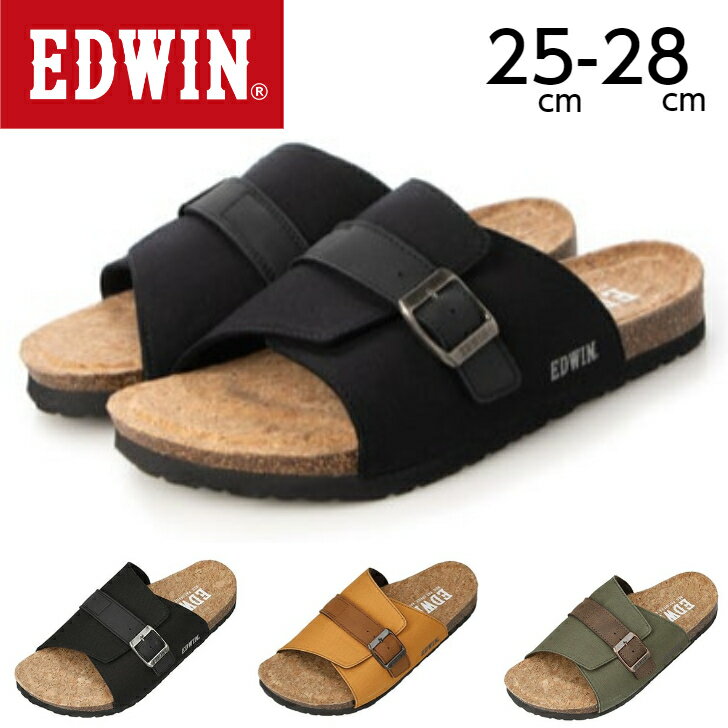 【BLACK FRIDAYエントリーでP5倍】edwin サンダル メンズ エドウィン EW9303 ブラック イエロー カーキ..