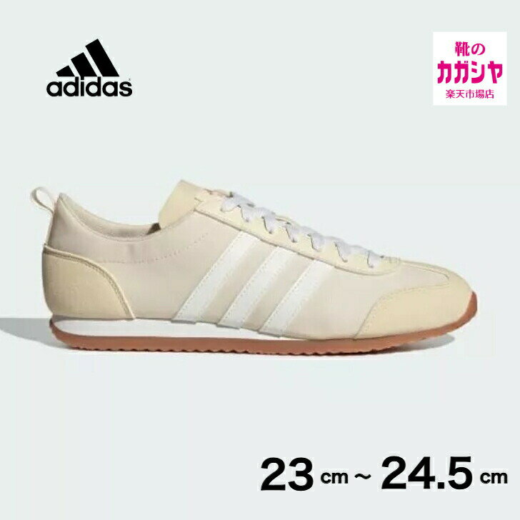 【お買い物マラソンP5倍】アディダス スニーカー レディース vs jog 2435 OWT オフホワイト おしゃれ かわいい きれいめ 合わせやすい 通勤 通学 仕事履き adidas VSジョグ 送料無料のサムネイル