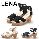 クロス ベルト サンダル レディース レナ Lena TS711 ブラック アイボリー ネイビー 厚底 ボリュームソール ストラップ フェミニン かわいい 疲れない 送料無料