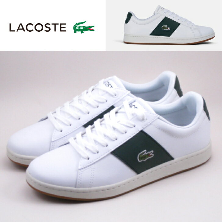 「ラコステ スニーカー メンズ カーナビー エヴォ SM00784-1R5 FW22 M LACOSTE CARNABY EVO CGR 2226 SMA WHT/DK GRN ホワイト/グリーン ローカット レザー クラシック 送料無料」...