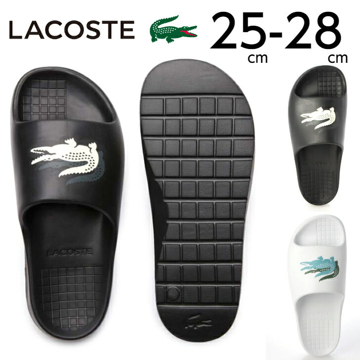 ラコステ サンダル メンズ 【楽天スーパーSALEP5倍+エントリーでP10倍】ラコステ シャワーサンダル メンズ LACOSTE CROCO 2.0 EVO 123 1 CMA サンダル メンズ ビッグロゴ 45CMA0005 スライド ブラック/ブラック ホワイト/ブルー スポーツ シャワサン スポサン 送料無料