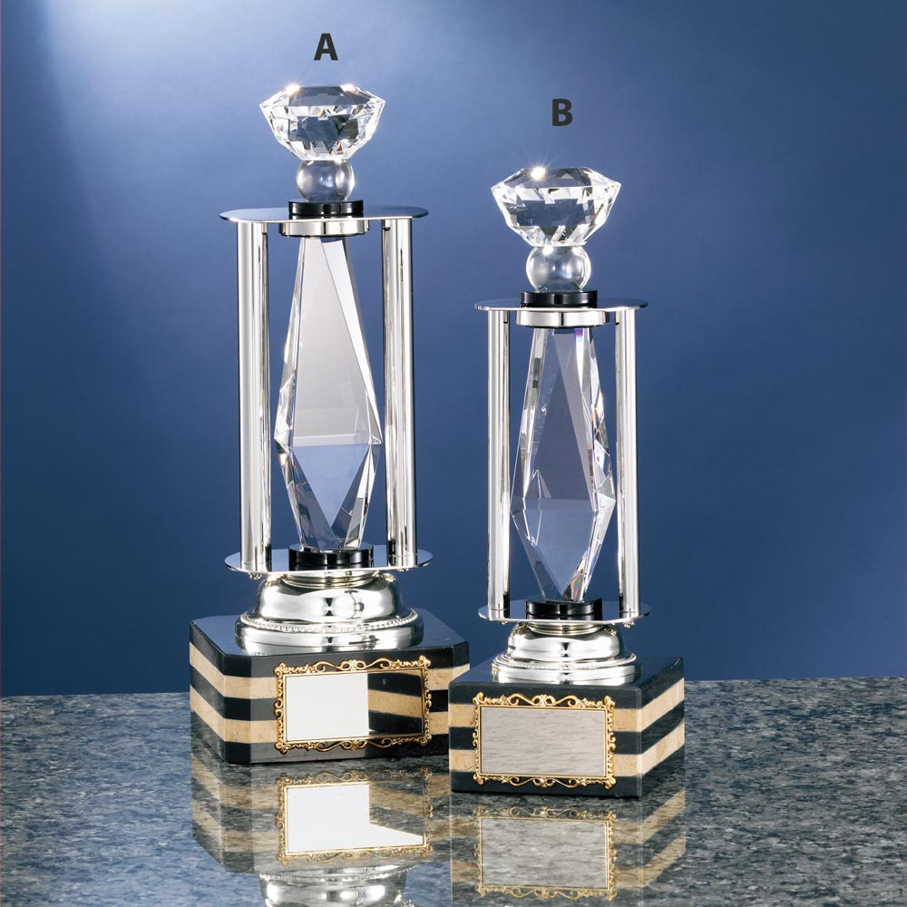 【プレート彫刻無料】ガラス製ブロンズBW-2011-B（0）　表彰　記念品　レプリカ