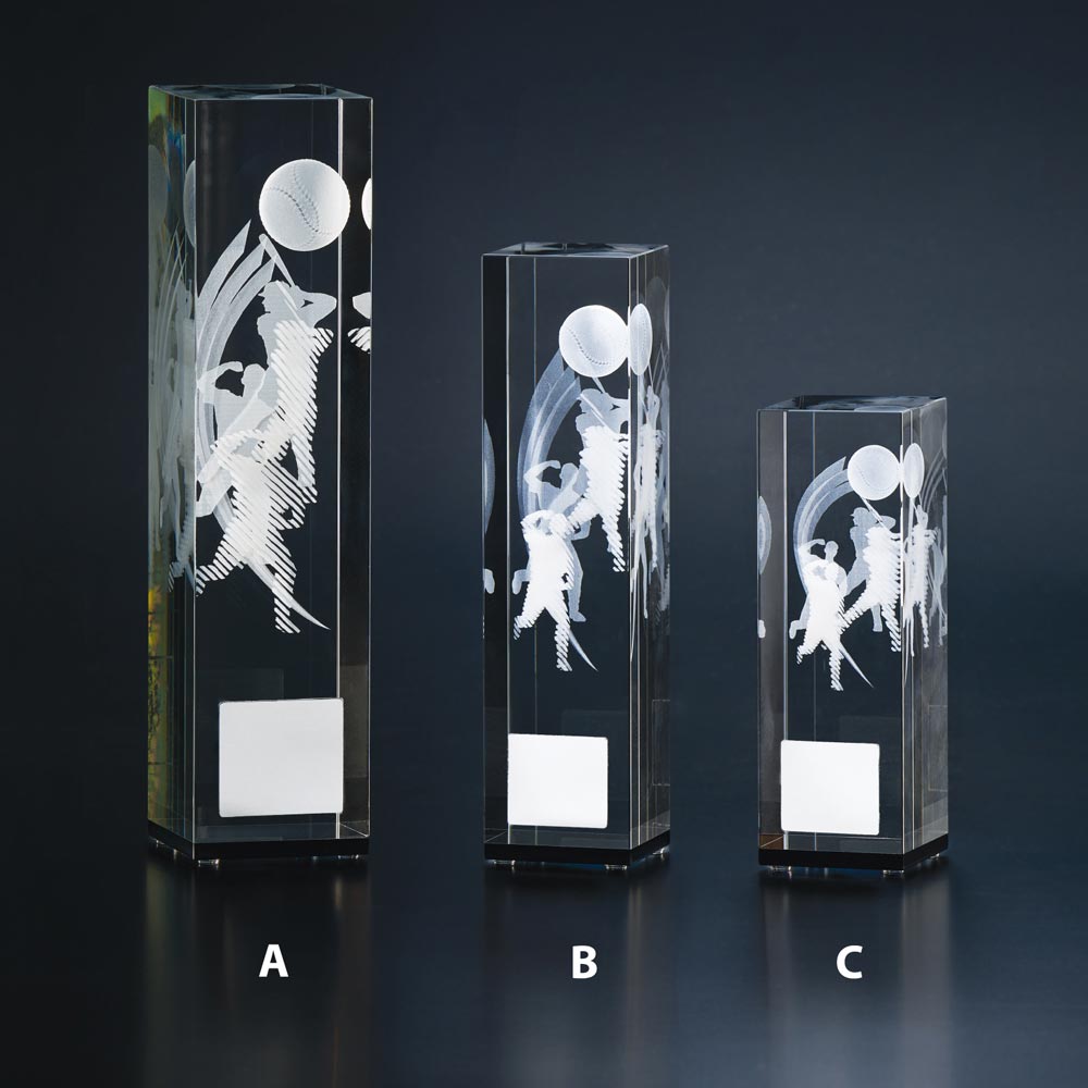 【プレート彫刻無料】ガラス製野球ブロンズBW-2290-C（0）　表彰　記念品　レプリカ