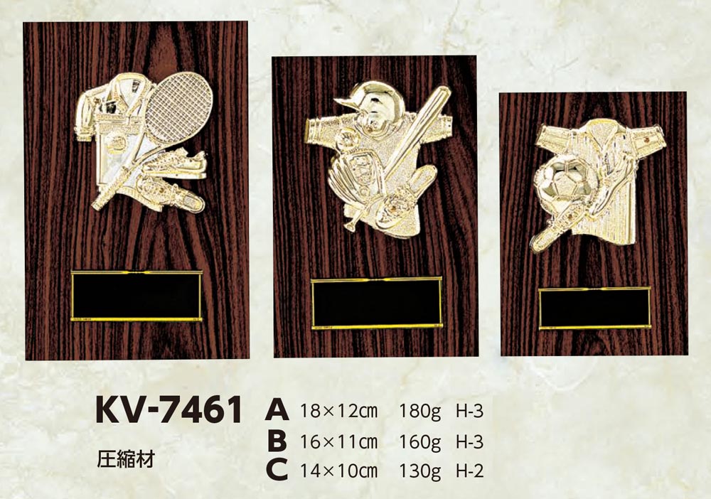 【プレート彫刻無料】レリーフ選択楯KV-7461-C（K）　表彰　記念品　レプリカ