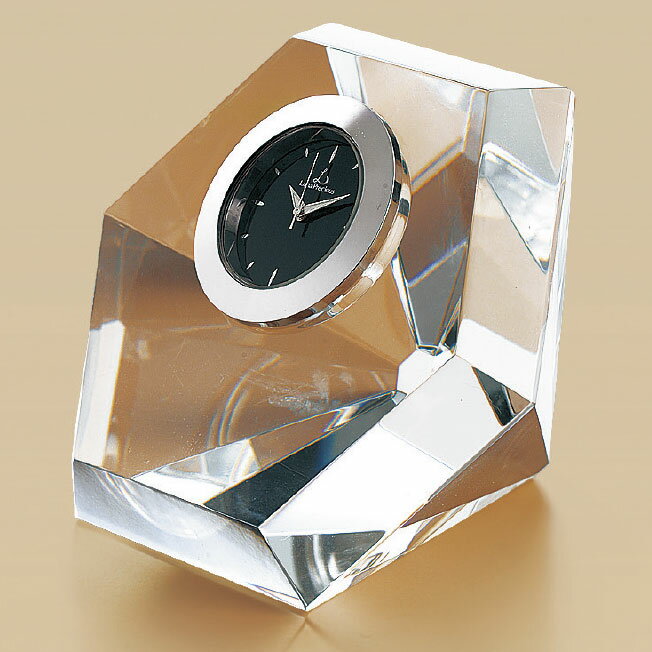 ガラス時計（記念品） 【名入れ加工費込み】光学ガラス製時計付ペーパーウエイトLSー35（M）　表彰・記念品・賞品