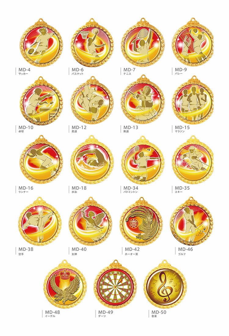 【プレート彫刻無料】メダルMDーY（M）　表彰　記念品　賞品