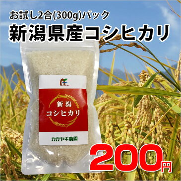 【お試し】平成30年産　新潟県産　コシヒカリ 2合(300g) 白米