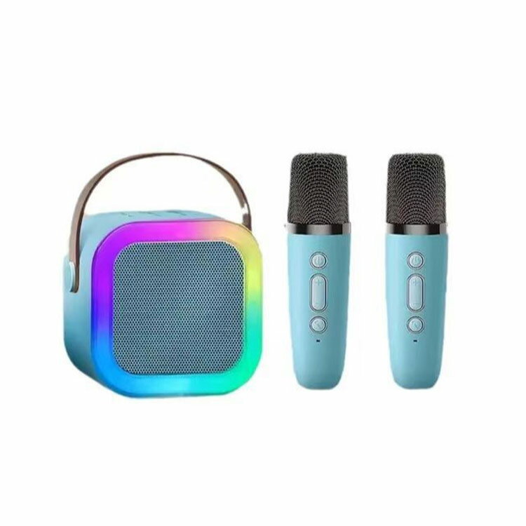 カラオケセット カラオケマイク 家庭用 ワイヤレスマイク スピーカーセット 拡声器 マイク 2本付き Bluetooth 対応 大容量バッテリー内蔵 ポータブルスピーカー ワイヤレスマイク