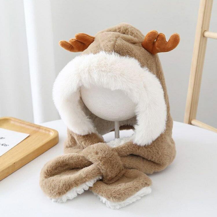 子供 ベビー マフラー付き ネックウォーマー キッズ ふわふわ 帽子 マフラー プレ...
