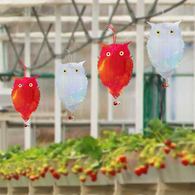 鳥よけ フクロウ 鳥よけグッズ 鳩よけ 2個セット カラス カラス撃退 光 鈴付き カ...