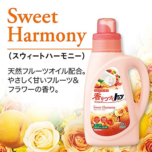 【12袋セット】LION 香りつづくトップ 柔軟剤入り洗剤 スウィートハーモニー Sweet Harmony つめかえ用500g 3