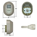 【LIXIL リクシル(TOSTEM)】玄関交換用 Z-1A2-DDTC MIWA PS(DN) 2個同一キーシリンダー シャイングレー色(QDK668-QDK668)(4)