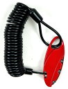 CLOVER クローバー ケーブルタイプ ナンバー可変式符号錠 レジャーロック PL-679(RD)+Leash 3桁 自転車・スキー・スノーボードの施錠に