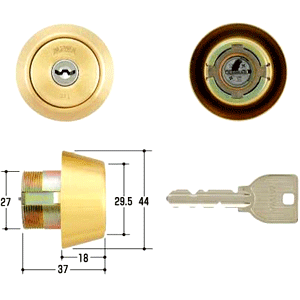 MIWA U9 鍵 シリンダー 交換用シリンダー MIWA-DZ (BH)タイプ 交換シリンダー miwa 美和ロック U9-DZ (BH) CY U9シリンダー 交換 取替え シリンダー錠 ゴールド色 (BS色) 2