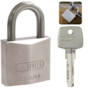 《ポイント5倍》[南京錠]サビに強い南京錠 ABUS (アバス)EC75IB