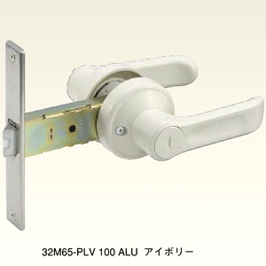 《ポイント5倍》間仕切用樹脂レバー錠 ALPHA アルファ 32M65-PLV100ALUBS100mmアイボリー色 取替 交換 玄関