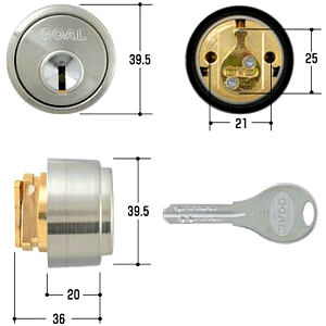 【ポイント5倍】GOAL 鍵 シリンダー 交換 ゴール [防犯錠]V18シリンダー GCY-216 GOAL-PS 小カムタイプ 交換シリンダー シルバー色