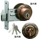 【ポイント5倍】長沢 古代 (NFシリンダー)本締錠 (NK-K-60)BS60mm 扉厚30〜40 GBキー4本付 鍵 シリンダー 交換 (22005GB)
