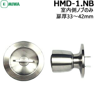 【ポイント5倍】MIWA HMD-1.NB 室内側ノブのみドアノブ 鍵 ノブ MIWA HMタイプ交換ノブ 美和 HM 美和ロック