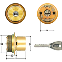 MIWA 鍵 シリンダー 交換用シリンダー 防犯錠 シリンダー 取替え miwa 鍵 シリンダー 交換 ゴールド色 (BS色) PRシリンダー MIWA-LIX (TE0)タイプ 交換シリンダー 美和ロック