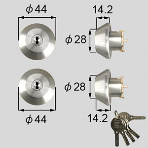 トステム TOSTEM(=現 リクシル LIXIL) AKP682勝手口　サーマル2　取替え・交換シリンダーMIWA　JNシリンダー■2個同一キーシリンダー仕様■■標準キー5本付き■【送料無料】