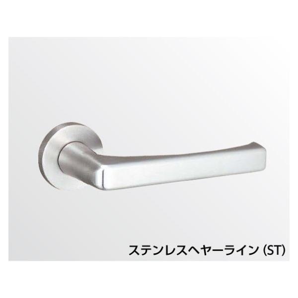 美和ロック LA50.KNB 扉厚42～49・50～57mm　LA用ステンレスヘヤーライン　レバーハンドル（ST）（左右勝手兼用）　 【在庫品】