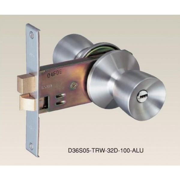 アルファ Wロック D36S05-TRW32D-100ALU バックセット100 扉厚25~42 (外側:シリンダー付ノブ/内側:サムターン付ノブ) キー5本付き【在庫品】★001510