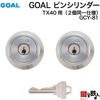 GOAL-TX・TTX用 玄関 鍵(カギ) 交換 取替えシリンダー GCY-81 2個同一 従来品シルバー■標準キー3本付き■【送料無料】