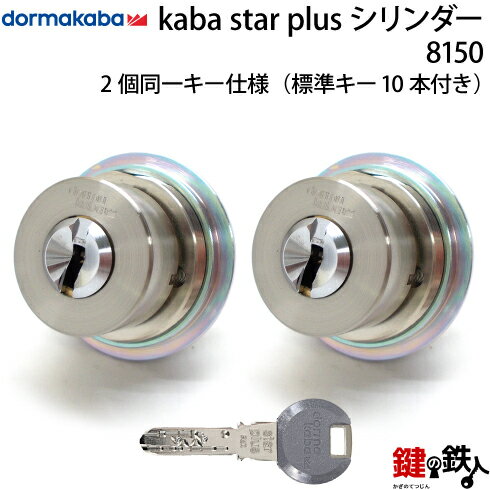 Kaba star Plus(カバスタープラス)MIWA LIX(TE0)用の玄関の鍵(カギ) 交換 取替え用シリンダー2個同一キーセット■全3色：シルバー色/ゴールド色/アンバー色（茶系）■ドアの厚み28mm～43mm■標準キー10本付き【送料無料】