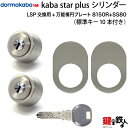 (2)Kaba star Plus LSP用 玄関 鍵(カギ) 交換 取替えシリンダー・2個同一キー仕様+万能楕円プレート2枚セット■標準キー10本付き■【送料...