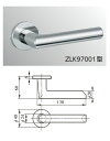 MIWA ZLC97001型レバーハンドルセット 丸座タイプ クローム仕上 空錠03ZLCの刻印 室内のレバーハンドルの取替用■バックセット51mm ■ドア厚み...