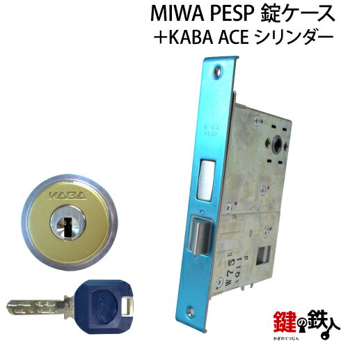 MIWA PESP 交換用KABA ACE(カバエース)LIX(TE0)タイプ■1個のシリンダー■横向きカム仕様■標準キー3本付き■シルバー色またはゴールド色■シリンダー1個と、MIWA PESPの錠ケースの交換■左右共用タイプ【送料無料】