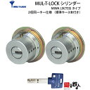 MUL-T-LOCK(マルチロック)MIWA LIX用鍵(カギ) 交換 取替えシリンダー■2個同一キーシリンダー仕様■ドア厚28〜45mm対応品■全3色/シルバ...