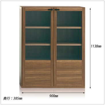 本棚 収納棚 ガラス扉付き キャビネット おしゃれ 完成品 ガラス扉 ブックシェルフ 収納 ラック シェルフ 完成品 90 cm 壁面収納ラック 壁面ラック