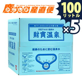 【送料無料】財宝 財宝温泉 20L×5ケース 財宝温泉水 水 天然水 温泉水 ミネラルウォーター 軟水 九州 鹿児島【あす楽対応】