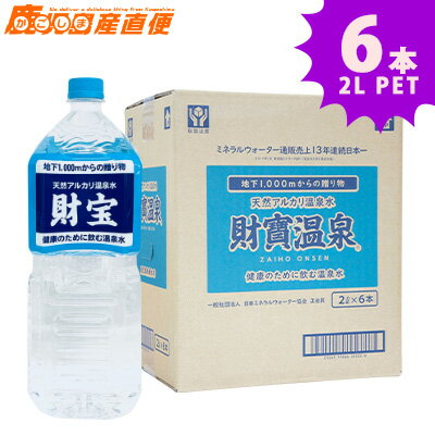 【最大200円OFFクーポン 数量限定】 財宝温泉 2L×6本 1ケース 温泉水 ミネラルウォーター 水 軟水 鹿児島の名水 ペットボトル