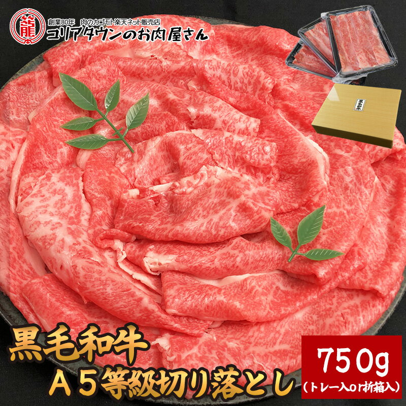 黒毛和牛A5等級切り落とし750g（250g×3P）【送料無料】▼国産 国産牛 牛肉 すき焼き しゃぶしゃぶ 鍋 焼肉 焼き肉 鉄板焼 スライス ギフト 訳あり プレゼント 贈答 あす楽 のし お祝い 御祝 お礼 お取り寄せ 冬ギフト バレンタイン