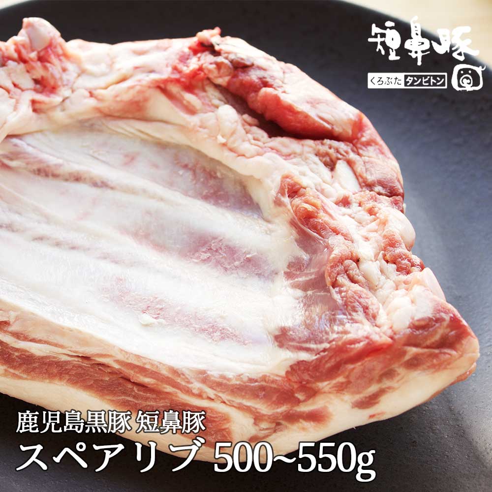 【エントリーで最大P20倍 6/1】 肉 送料無料 鹿児島黒豚 短鼻豚 スペアリブ 500~550g 黒豚 豚肉 豚 お肉 冷凍 料理用 BBQ 焼肉 調理 美味しい 絶品 お取り寄せ ストック 保存用 鹿児島 郷土料理 国産 おいしい 訳あり 九州 高級