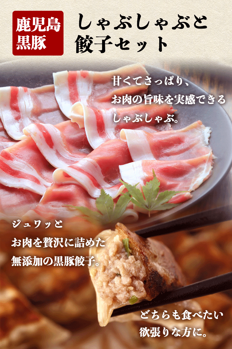 ギフト 鹿児島黒豚 短鼻豚 しゃぶしゃぶ と 餃子 セット 送料無料 プレゼント 内祝 内祝い 母の日 出産内祝い お祝い お返し 鹿児島 肉 鍋 食べ物 お肉 黒豚 贈り物 美味しい 絶品 グルメ 高級 九州 ギフトセット 産地直送
