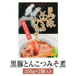 黒豚 鹿児島 黒豚とんこつみそ煮 250g × 2個 豚 肉 おかず レトルト セット ギフト 贈答 送料無料 ナンチク かごしまや