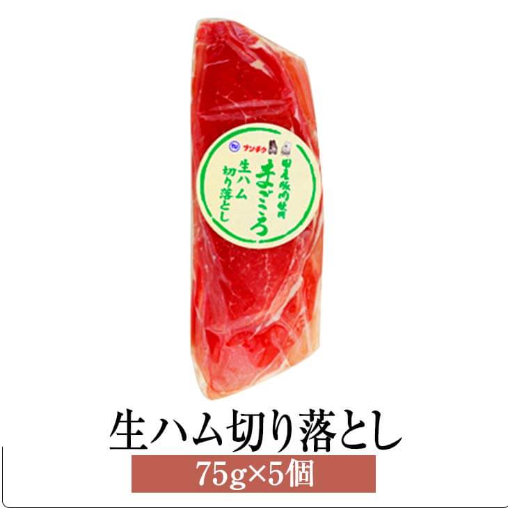 生ハム 切り落とし 生ハム切り落とし 75g 5個 ハム 詰め合わせ セット 豚 国産 モモ 肉 ギフト 贈答 送料無料 ナンチク かごしまや